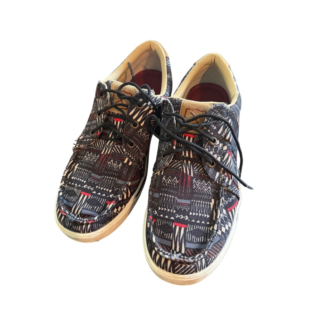 Twisted X WCA0056 Womens Casual Kicks Southwestern Geometric Moc Toe Navy Red 9M